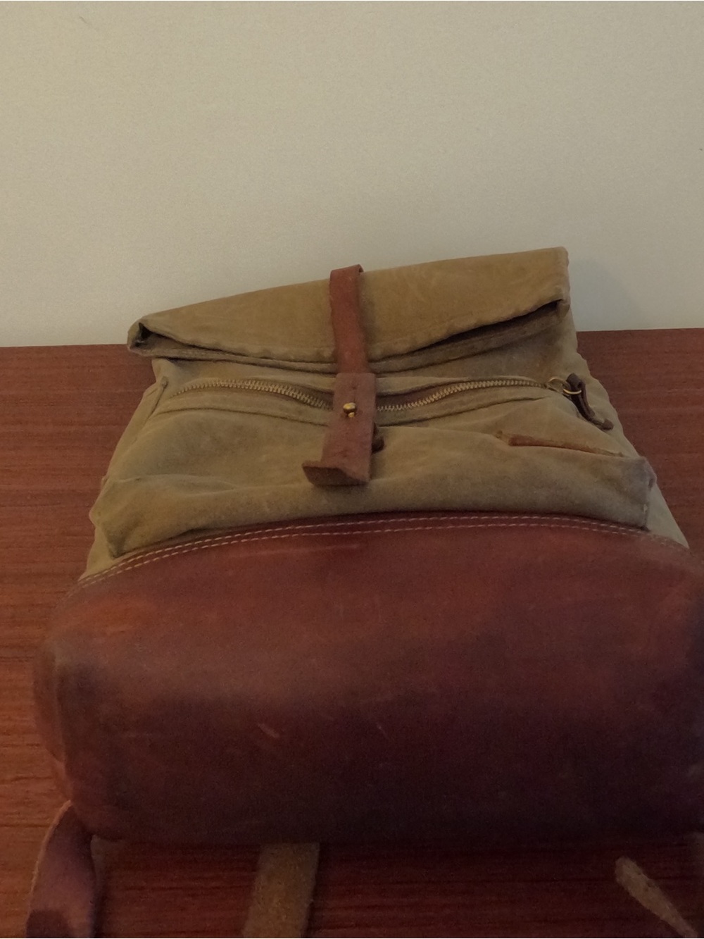 Bradley Mountain “Biographer” Roll-Top Waxed Canvas Backpack - Picture 7 of 11